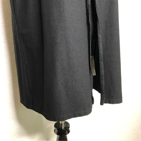 Eileen Fisher black sleeveless front slit tunic top size Small - Picture 4 of 12